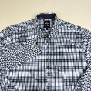 Society Of Threads Blue and White Check Dress Shirt